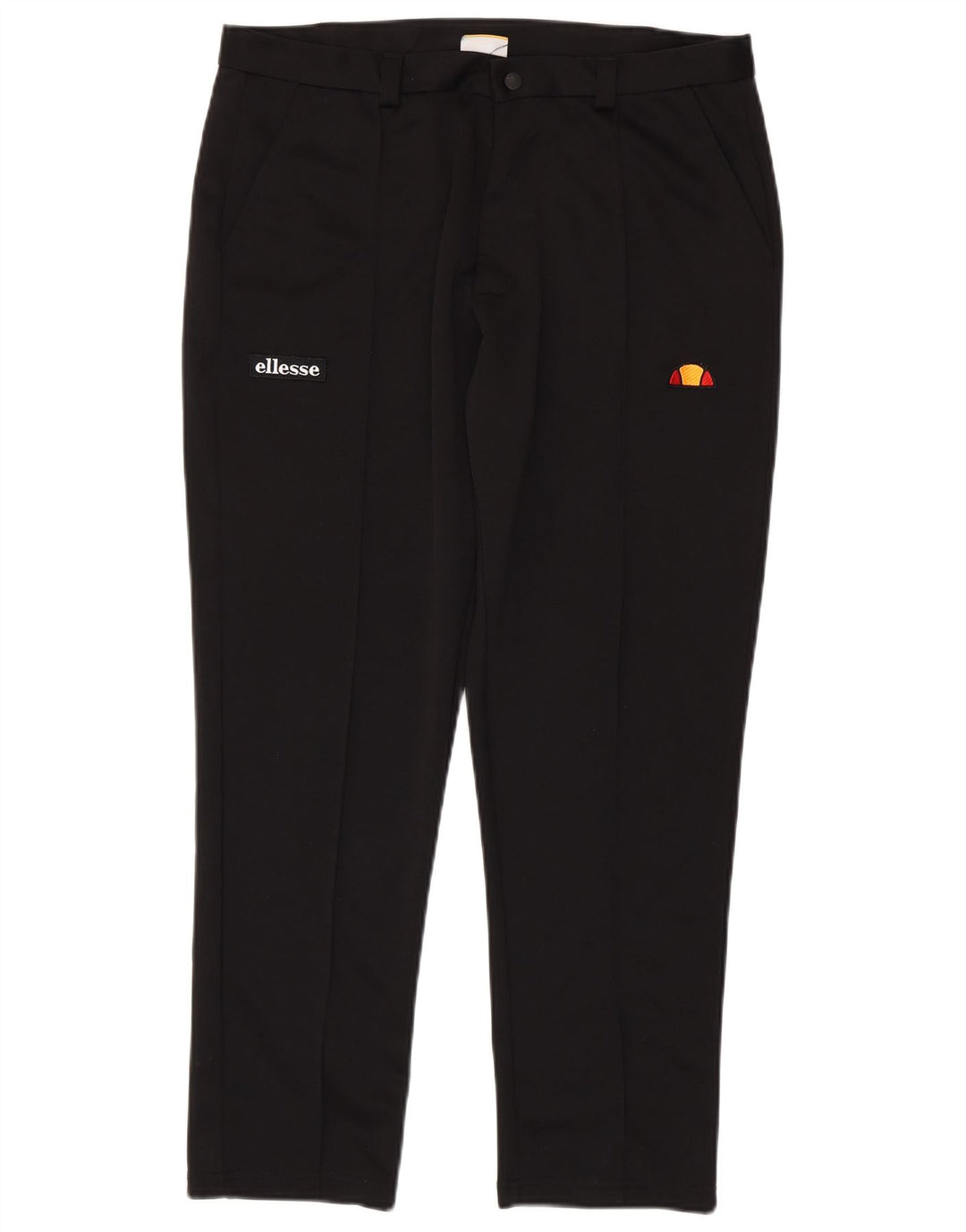 Ellesse Mens Slim Chino Calças XL W38 L28 Poliéster Preto