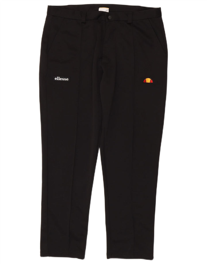 Ellesse Mens Slim Chino Calças XL W38 L28 Poliéster Preto