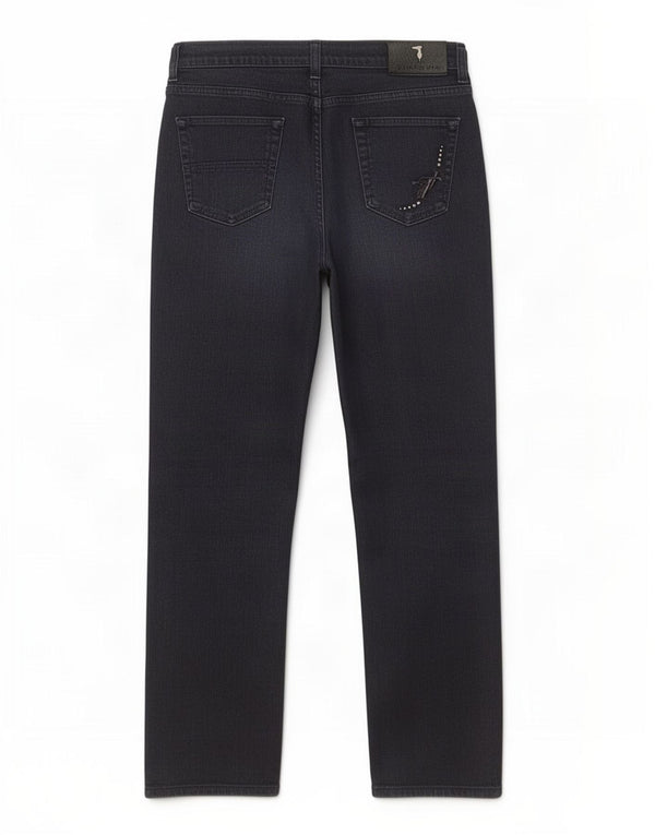 Jeans retos femininos Trussardi W28 L30 algodão azul marinho