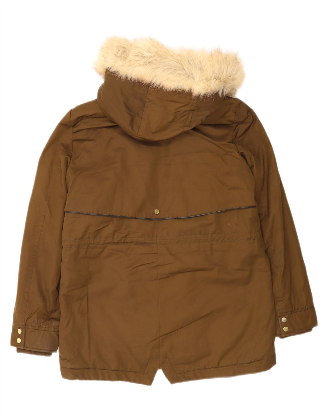 Jaqueta feminina Zara Trafaluc Oversized Sherpa Parka Reino Unido 10 pequena marrom