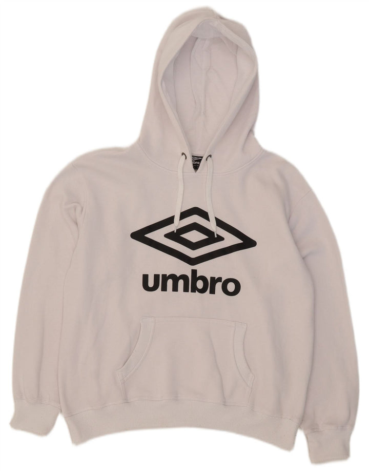 Umbro moletom com capuz gráfico masculino médio algodão branco