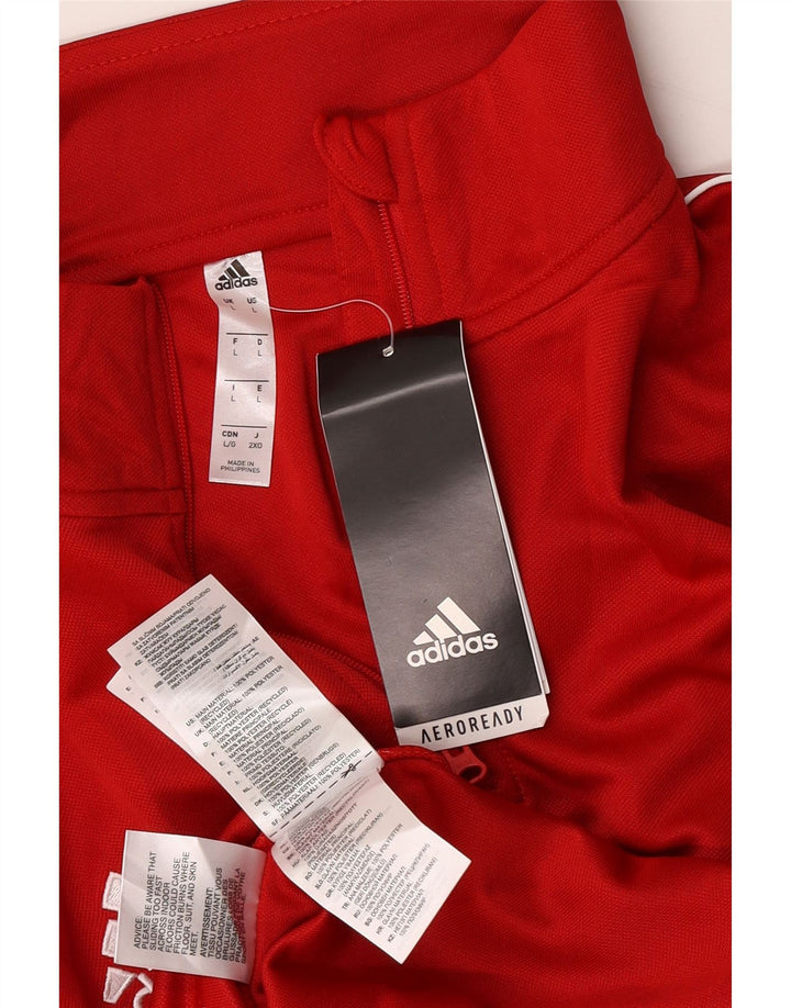 Adidas Mens Aeroready Zip Neck Pulôver Treino Top Grande Poliéster Vermelho