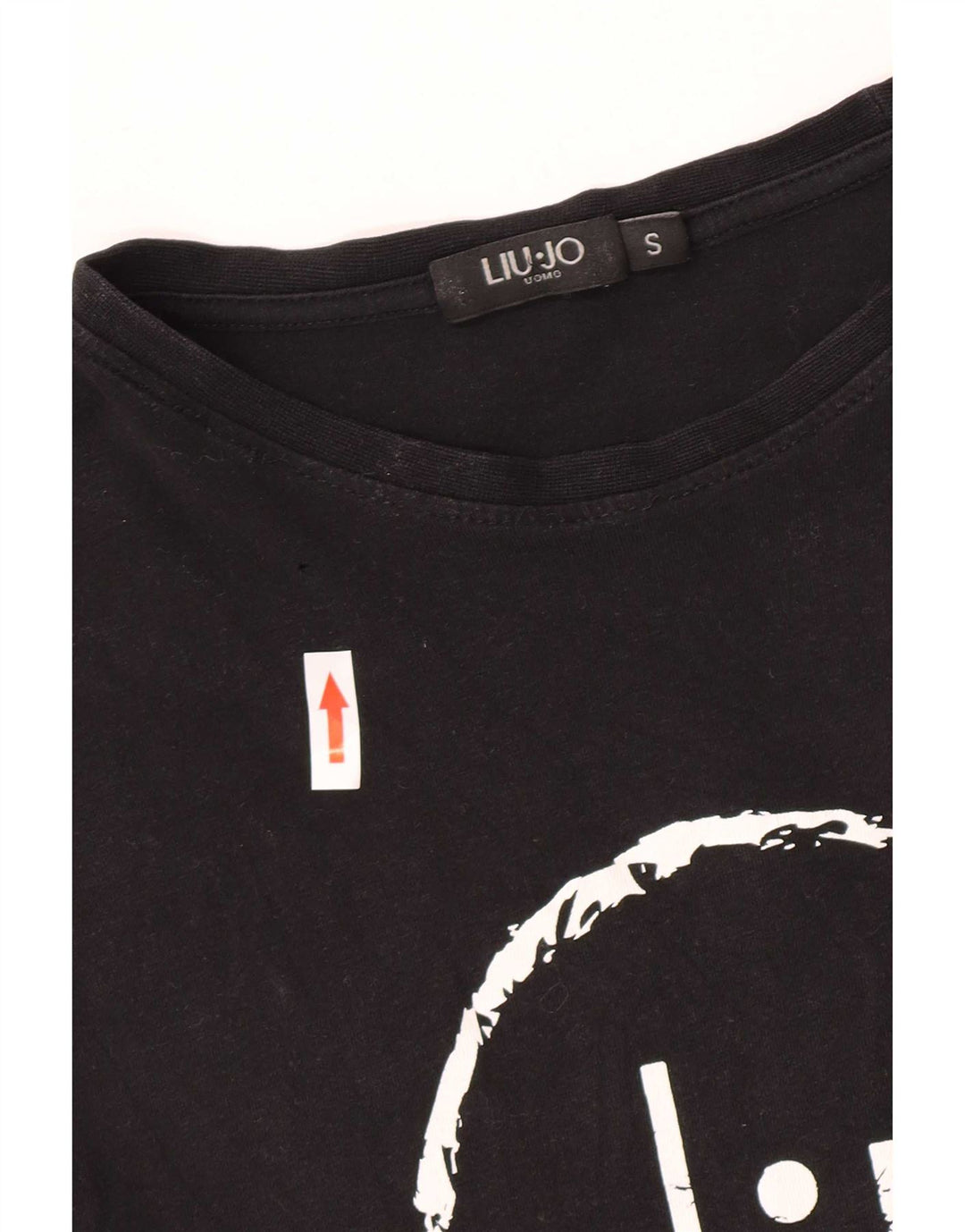 Camiseta masculina Liu Jo com estampa gráfica pequena de algodão preto