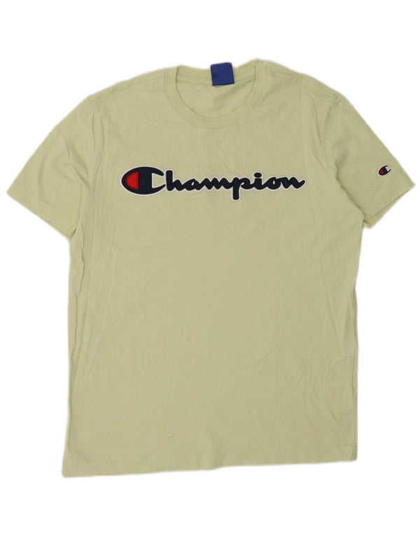 Camiseta masculina gráfica Champion pequeno algodão verde