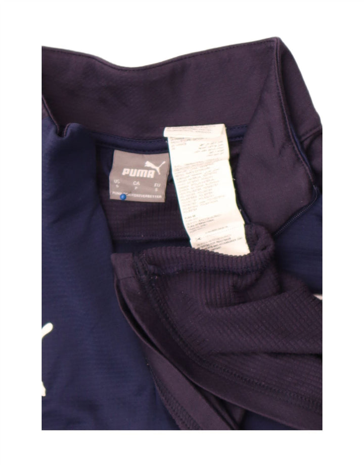 Puma Mens Graphic Pullover Treino Top Pequeno Azul Marinho Colorblock