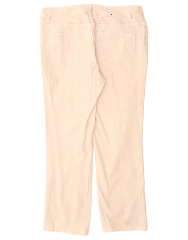 Calça feminina Chaps Petite Straight Cropped US 8 Médio W28 L25 Off White