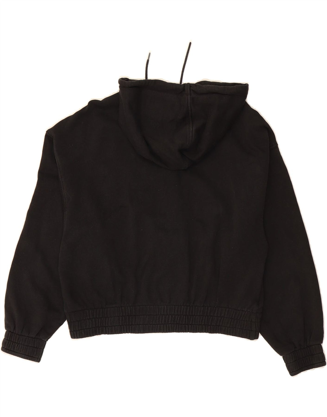 PUMA Womens Crop Zip Hoodie Sweater UK 14 Medium Black Cotton Vintage Puma and Second-Hand Puma from Messina Hembry 