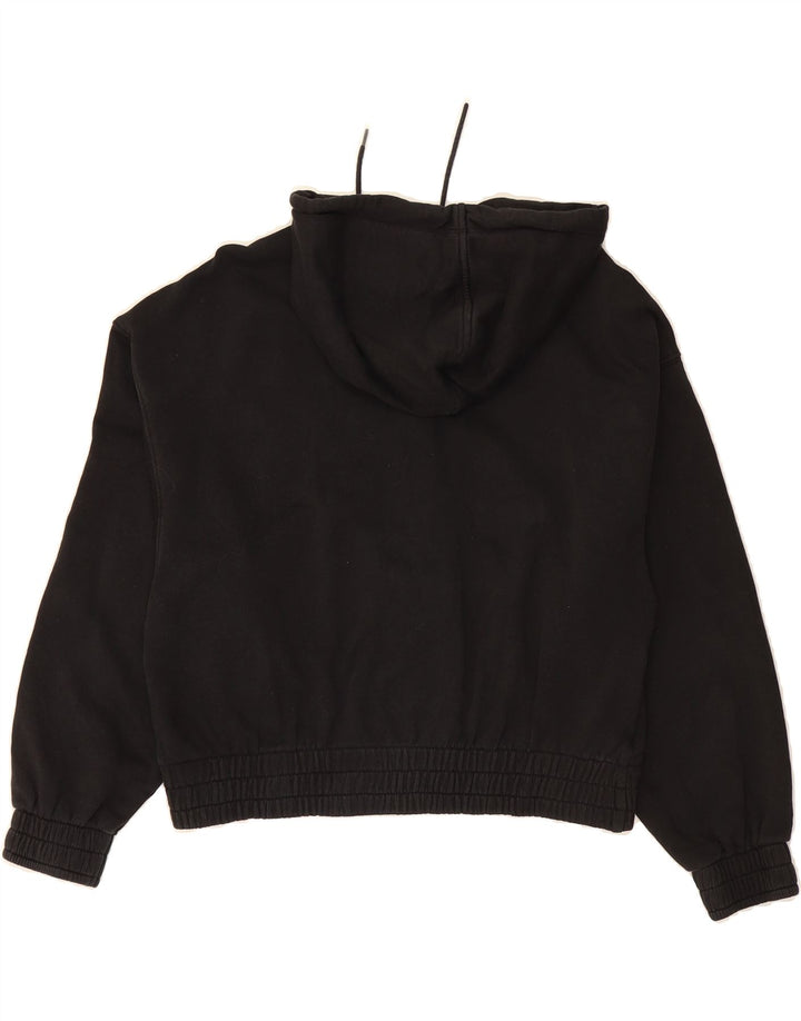 PUMA Womens Crop Zip Hoodie Sweater UK 14 Medium Black Cotton Vintage Puma and Second-Hand Puma from Messina Hembry 