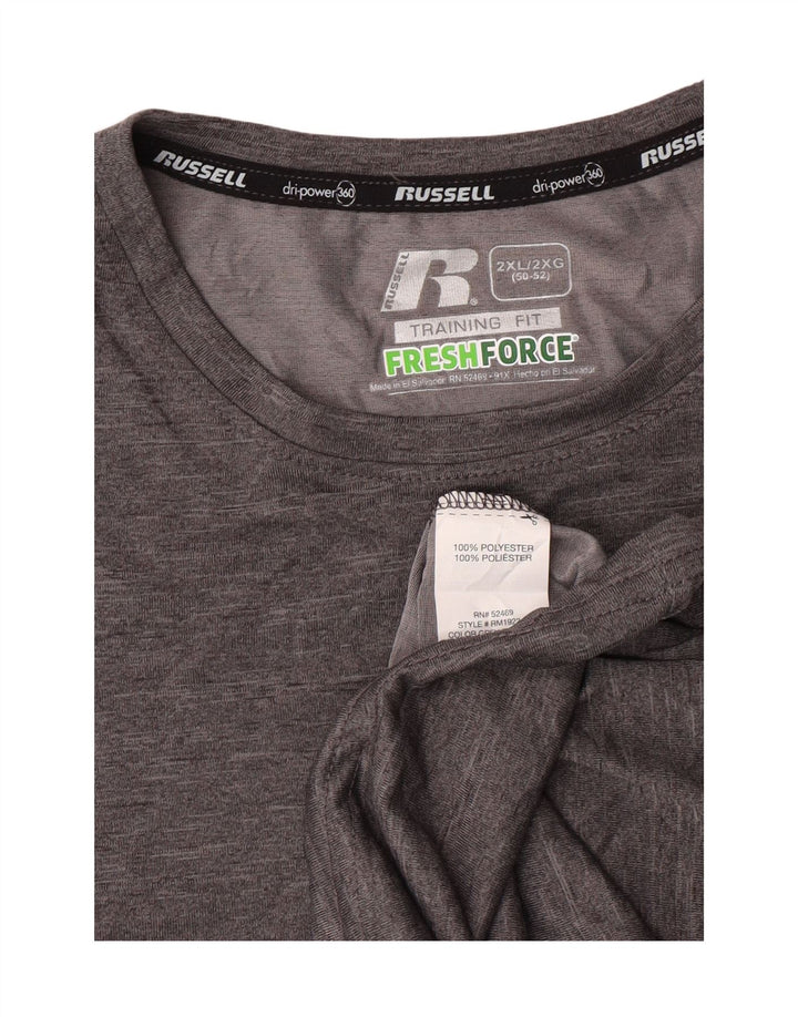 Camiseta masculina Russell Athletic Top 2XL cinza poliéster esportivo