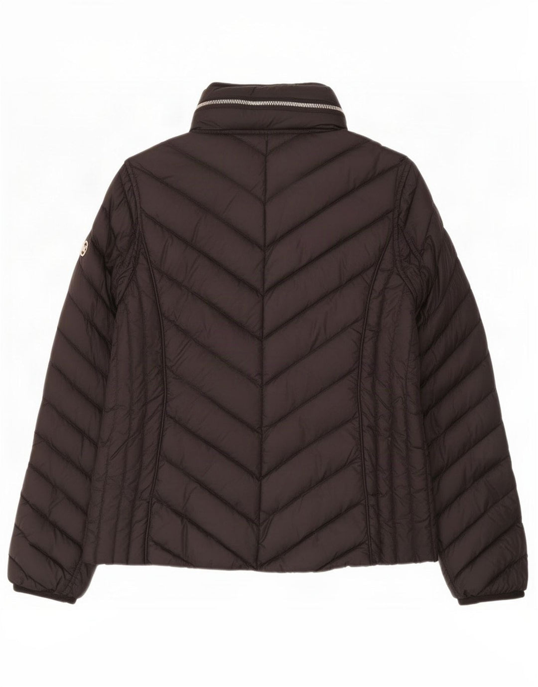 Jaqueta acolchoada com capuz feminino Michael Kors Reino Unido 14 nylon preto médio
