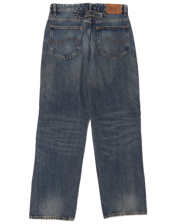 Lee Mens Jeans Distressed Straight EU 34 XS W24 L30 Azul Algodão