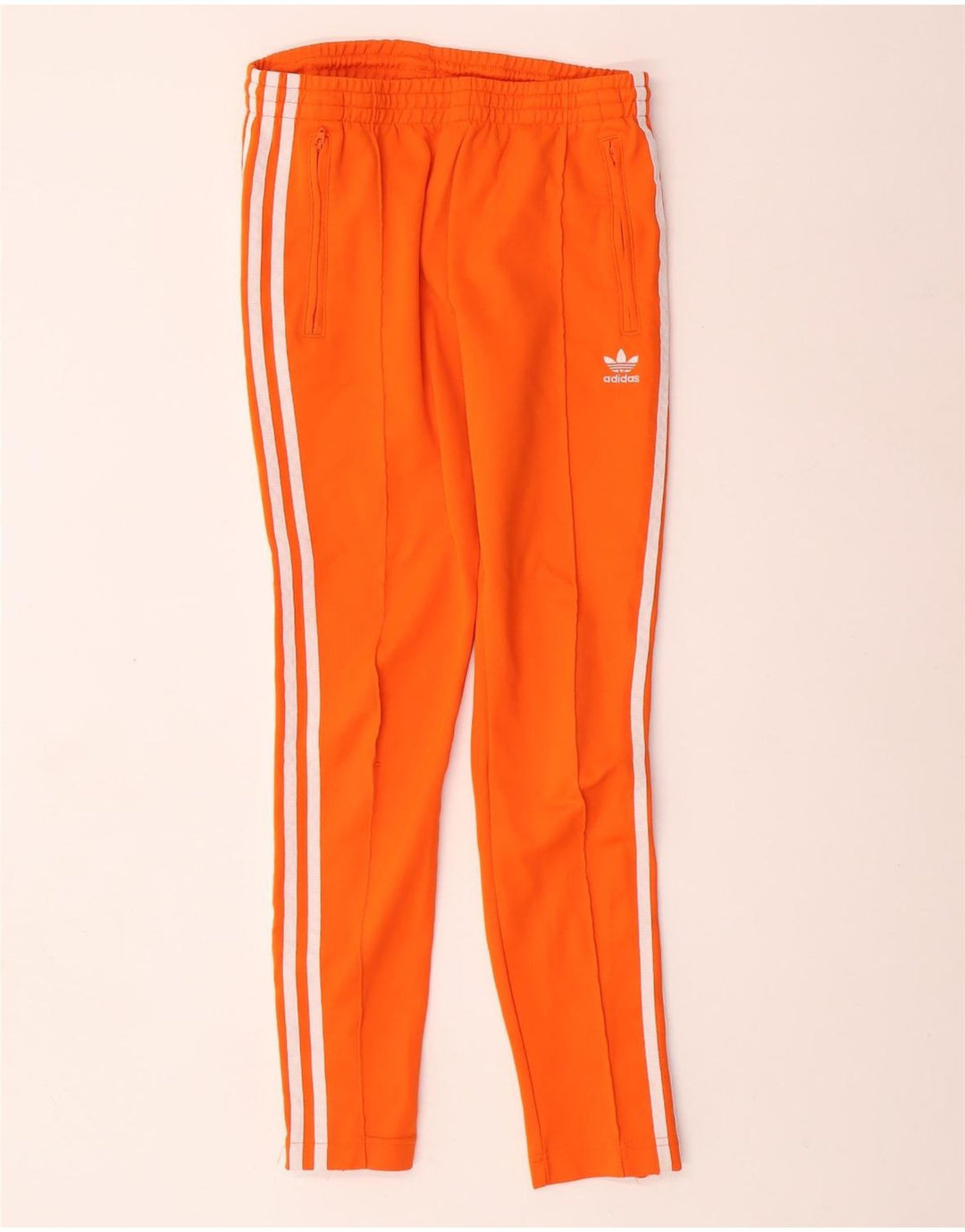 Calças de treino femininas ADIDAS UK 6 XS laranja poliéster