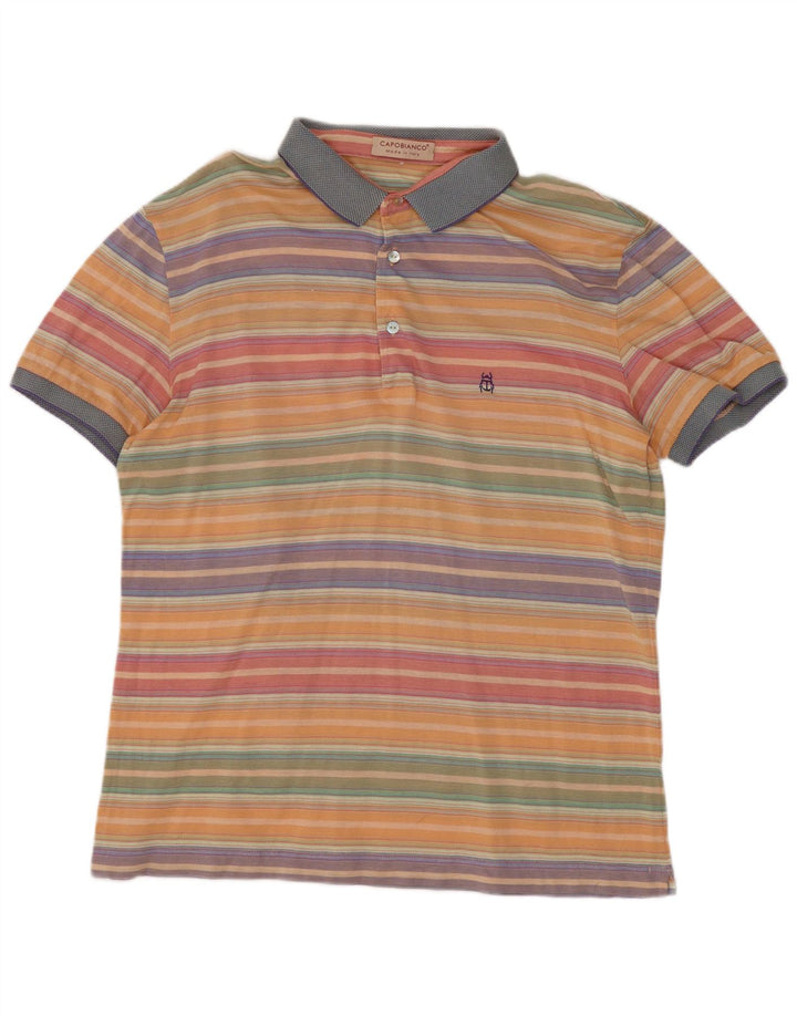 Camisa polo masculina Capobianco média listrada multicolorida