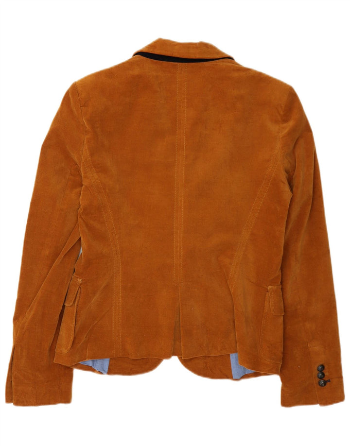 Jaqueta blazer feminina Zara com 2 botões Reino Unido 12 algodão marrom médio