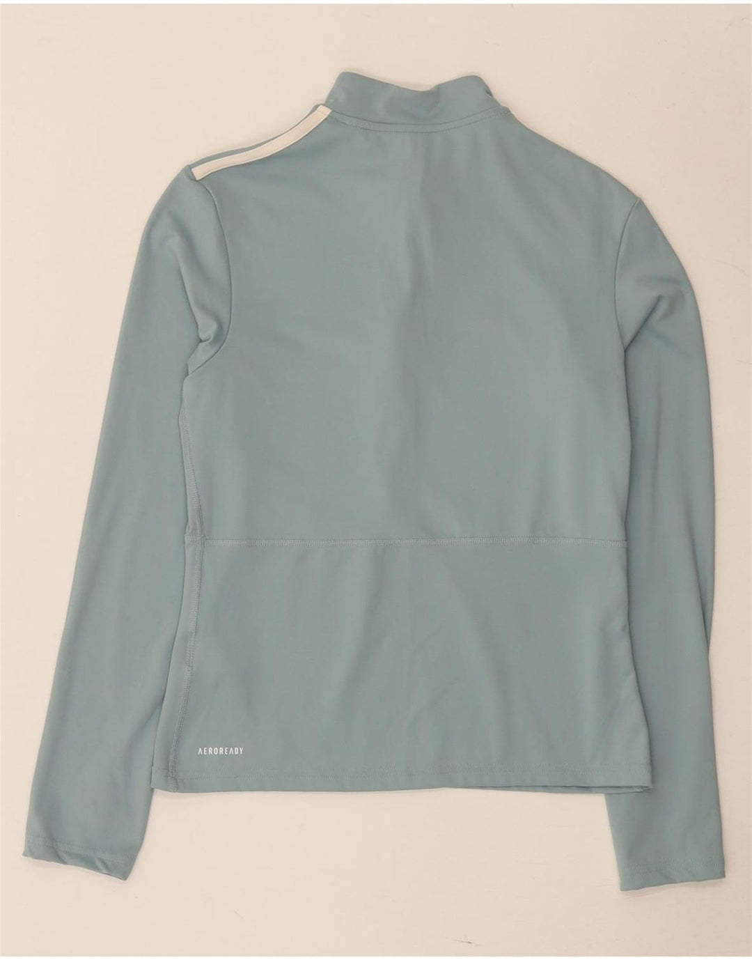 Adidas Mulher Aeroready Zip Neck Pulôver Treino Top Reino Unido 16/18 Grande Azul