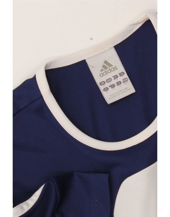 Adidas Masculino Climalite Camiseta Top Médio Azul Marinho Colorblock