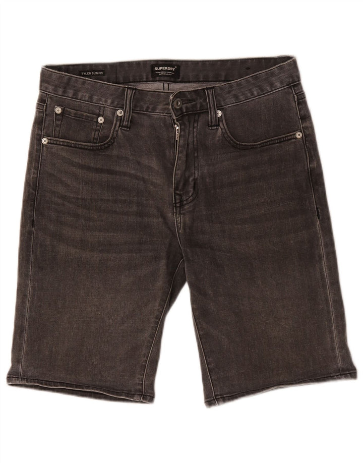 Shorts jeans masculinos Superdry Slim pequeno W29 algodão cinza
