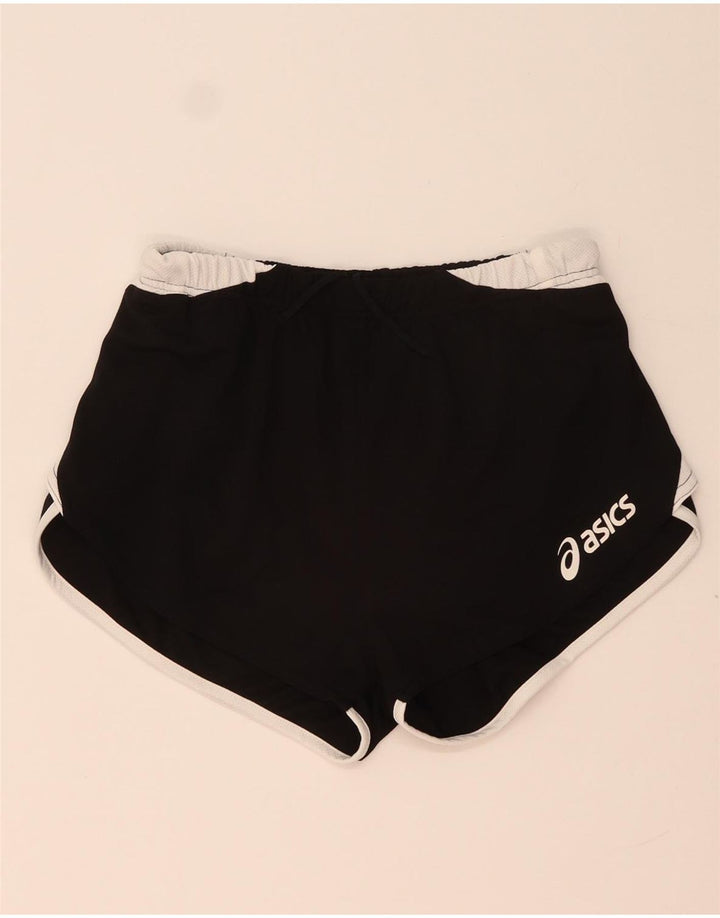 Shorts esportivos femininos Asics UK 12 médio preto colorblock poliéster