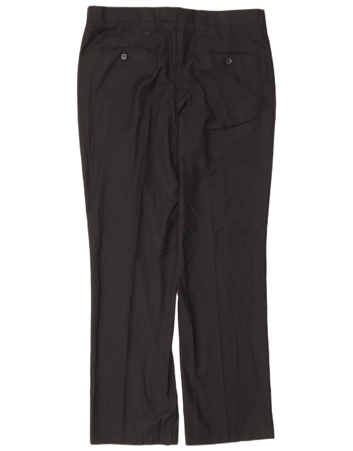 Calça masculina de terno reto Pierre Cardin W36 L32 poliéster preto