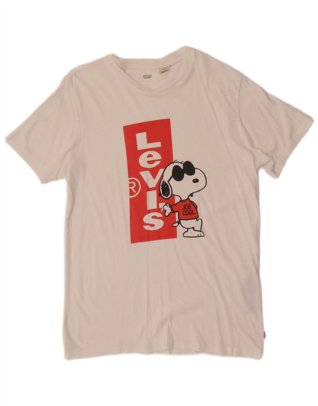 Camiseta masculina Levi's Peanuts Graphic top pequeno algodão branco