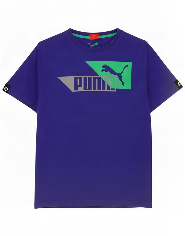 Camiseta masculina Puma Graphic Top Médio Algodão Azul Marinho