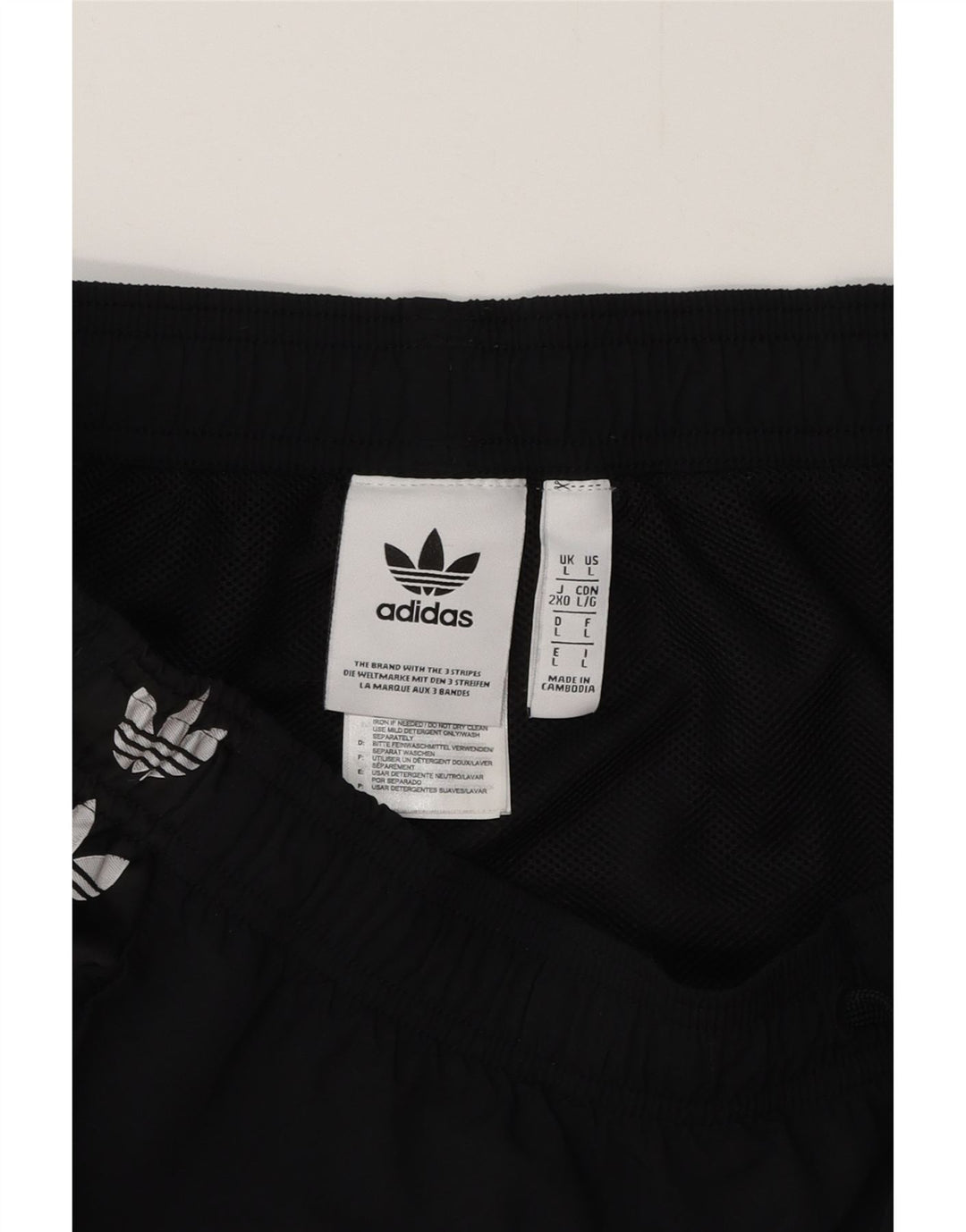 Shorts esportivos gráficos masculinos ADIDAS grande poliéster preto