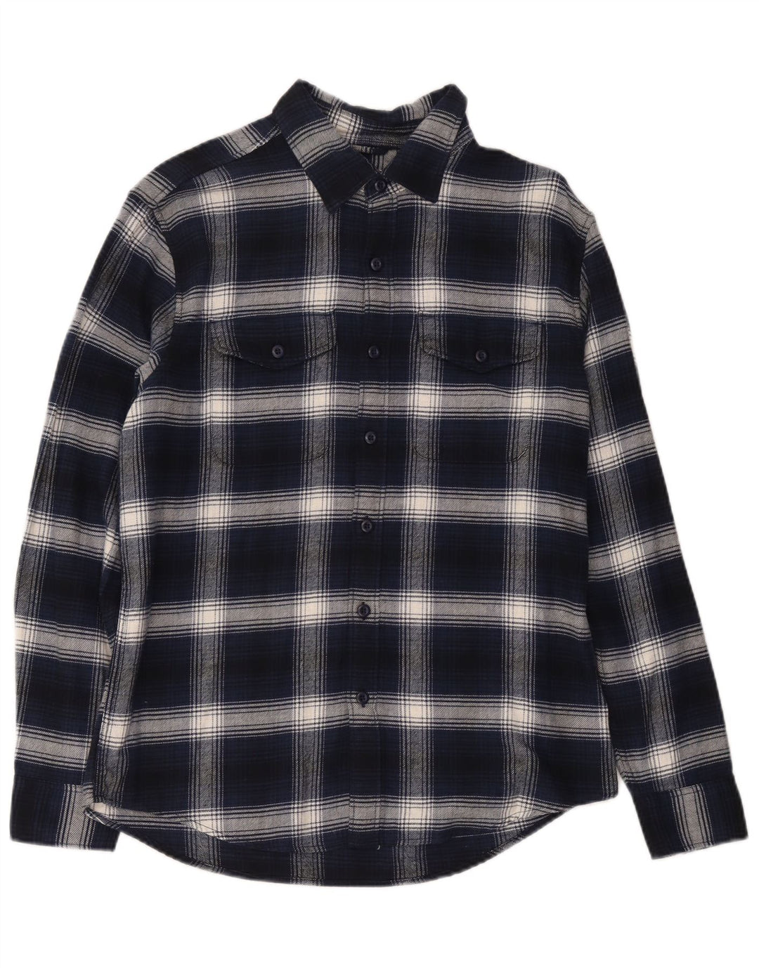 Camisa masculina de flanela American Eagle médio algodão xadrez azul marinho
