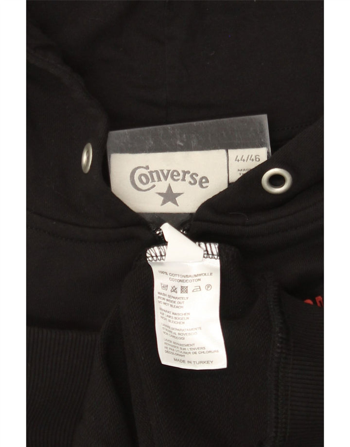 Suéter feminino com capuz e zíper CONVERSE IT 44/46 algodão preto médio