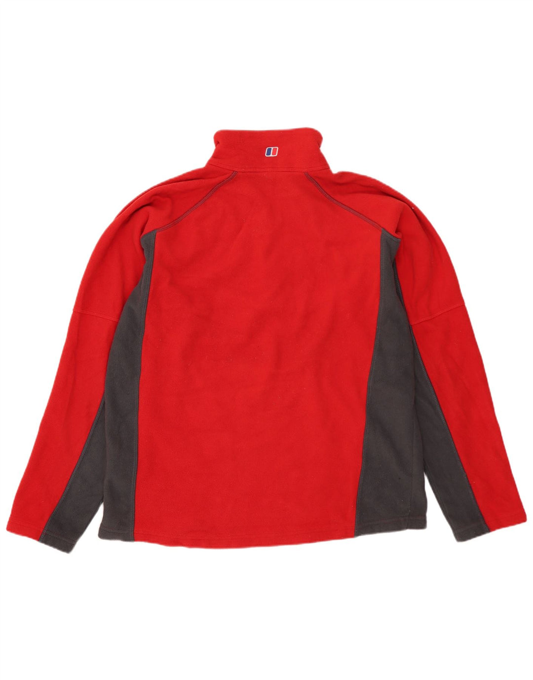 Berghaus Suéter masculino de lã com zíper e gola em poliéster colorblock vermelho médio