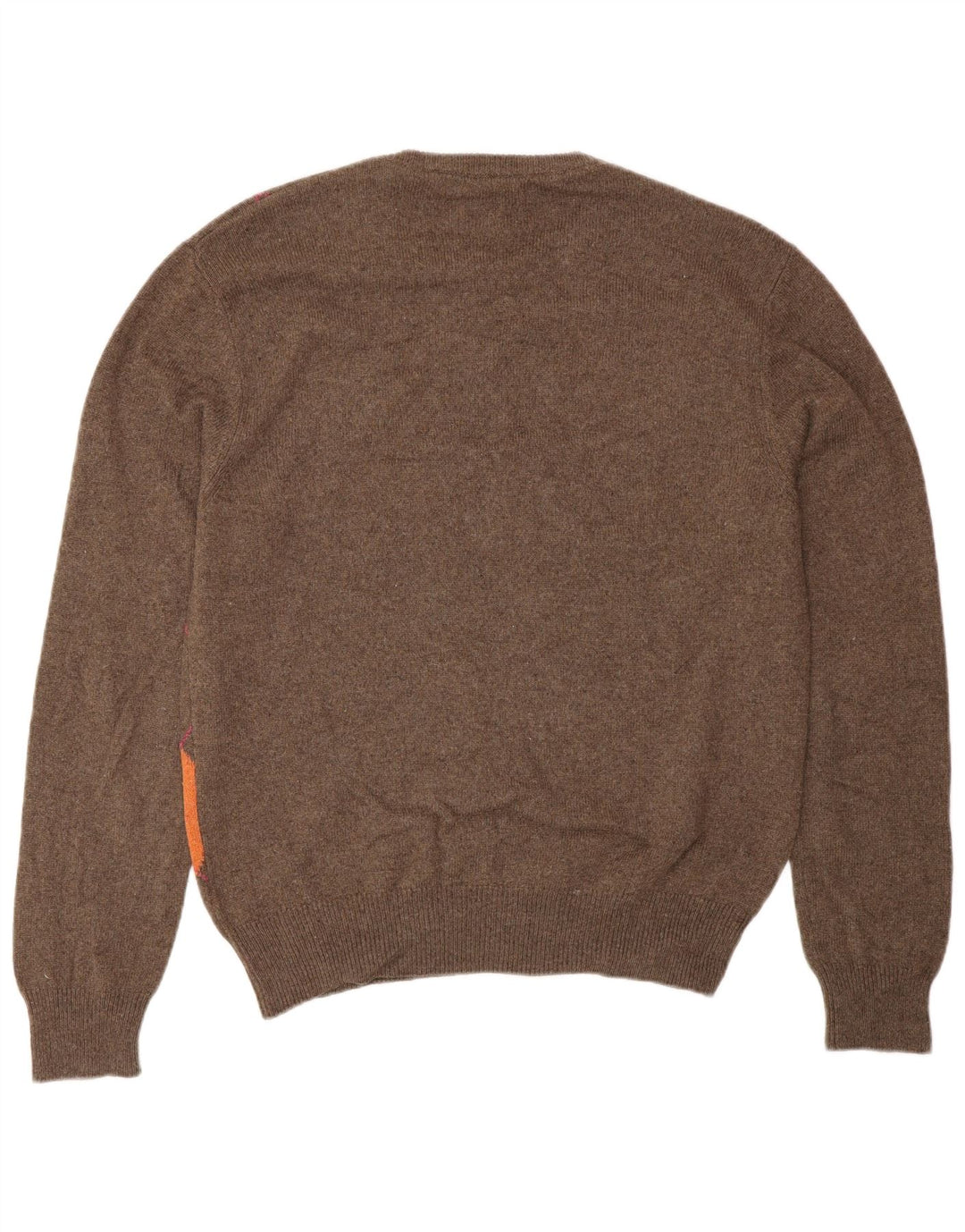 Suéter masculino VINTAGE com gola redonda IT 48 pequeno marrom argyle/diamante