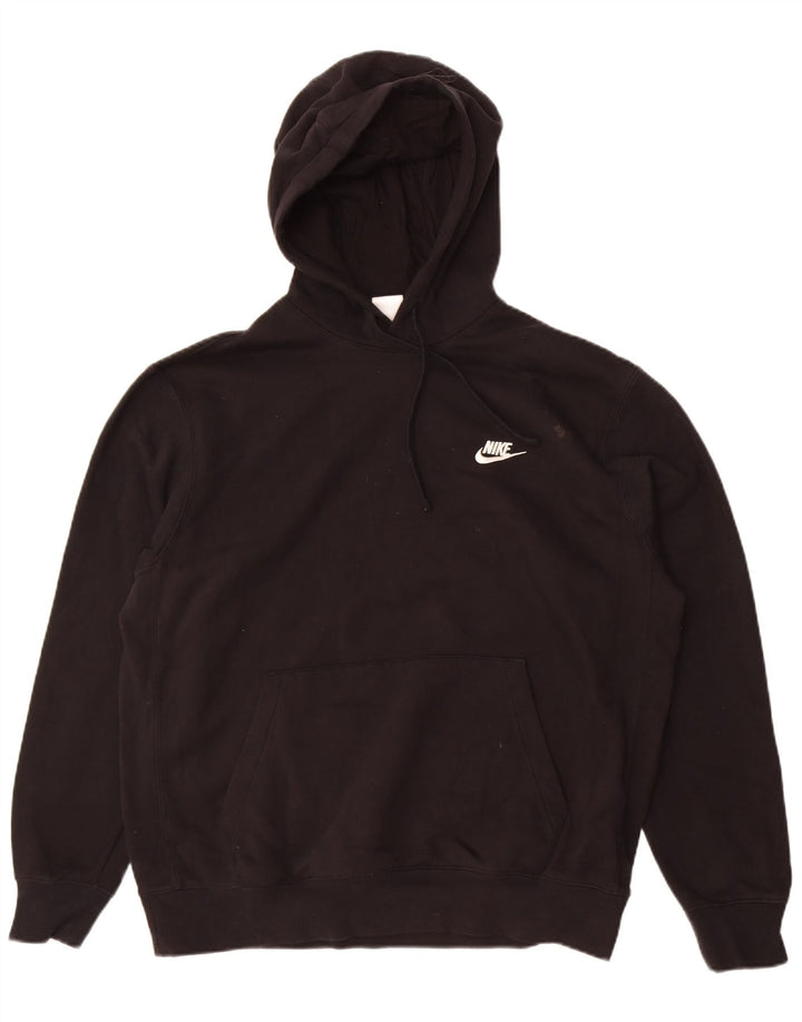 Nike Mens Hoodie Jumper Grande Algodão Preto