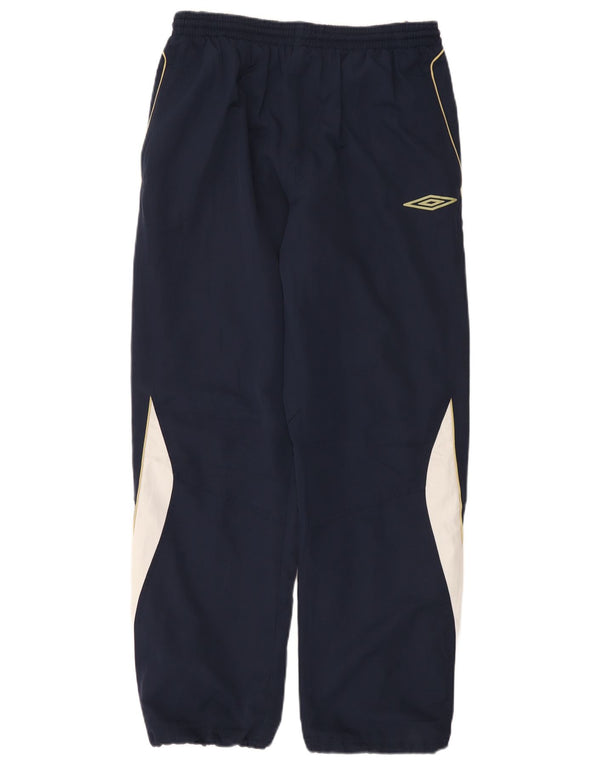 Calça de treino masculina Umbro, calça jogger grande azul marinho, poliéster colorblock