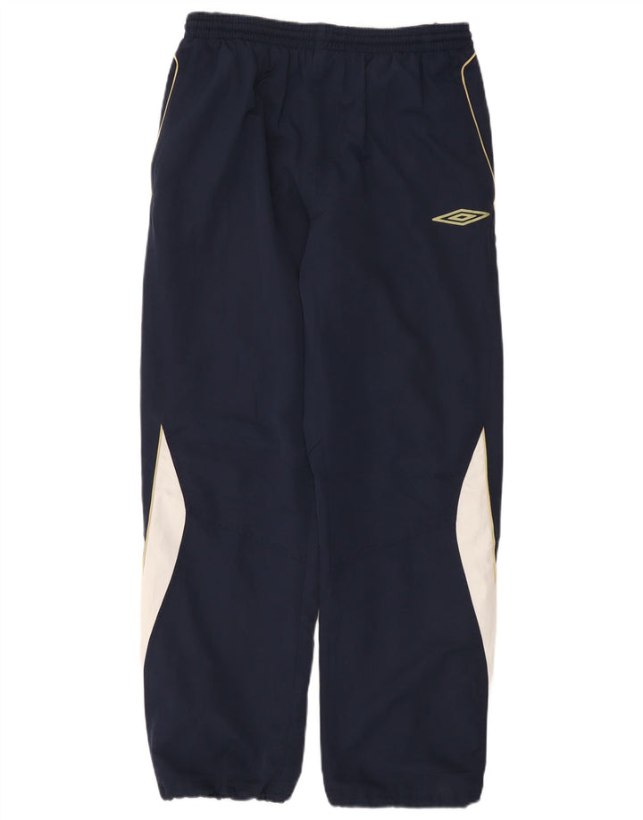 Calça de treino masculina Umbro, calça jogger grande azul marinho, poliéster colorblock