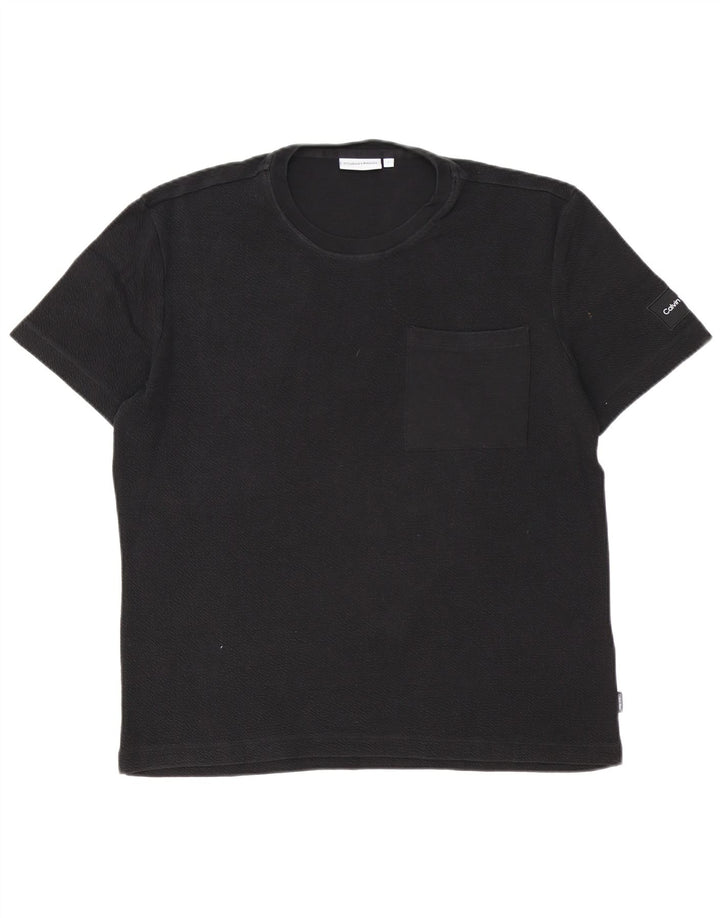 Camiseta masculina Calvin Klein grande algodão preto