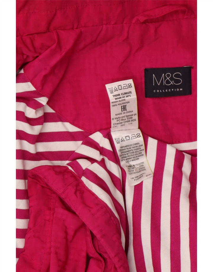 Jaqueta de chuva feminina com capuz Marks & Spencer Reino Unido 18 XL poliéster rosa