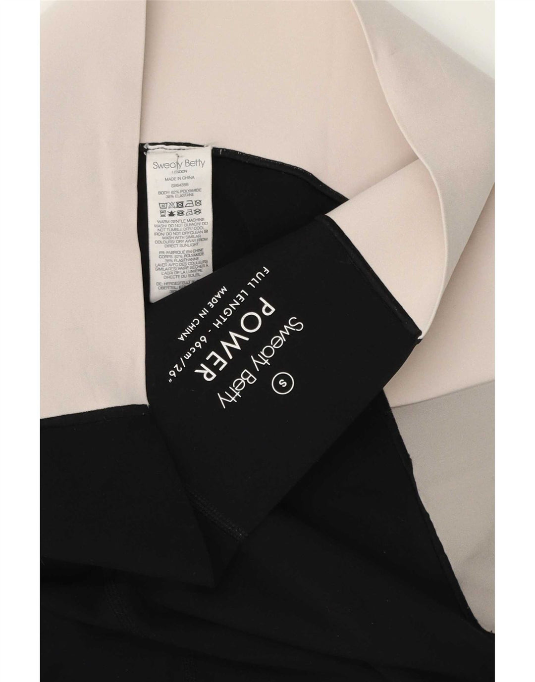 Leggings femininas suadas Betty UK 8 poliéster preto pequeno Colourblock