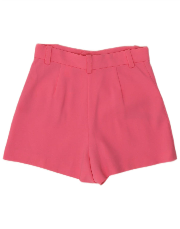 Shorts casual feminino Zara médio W28 poliéster rosa