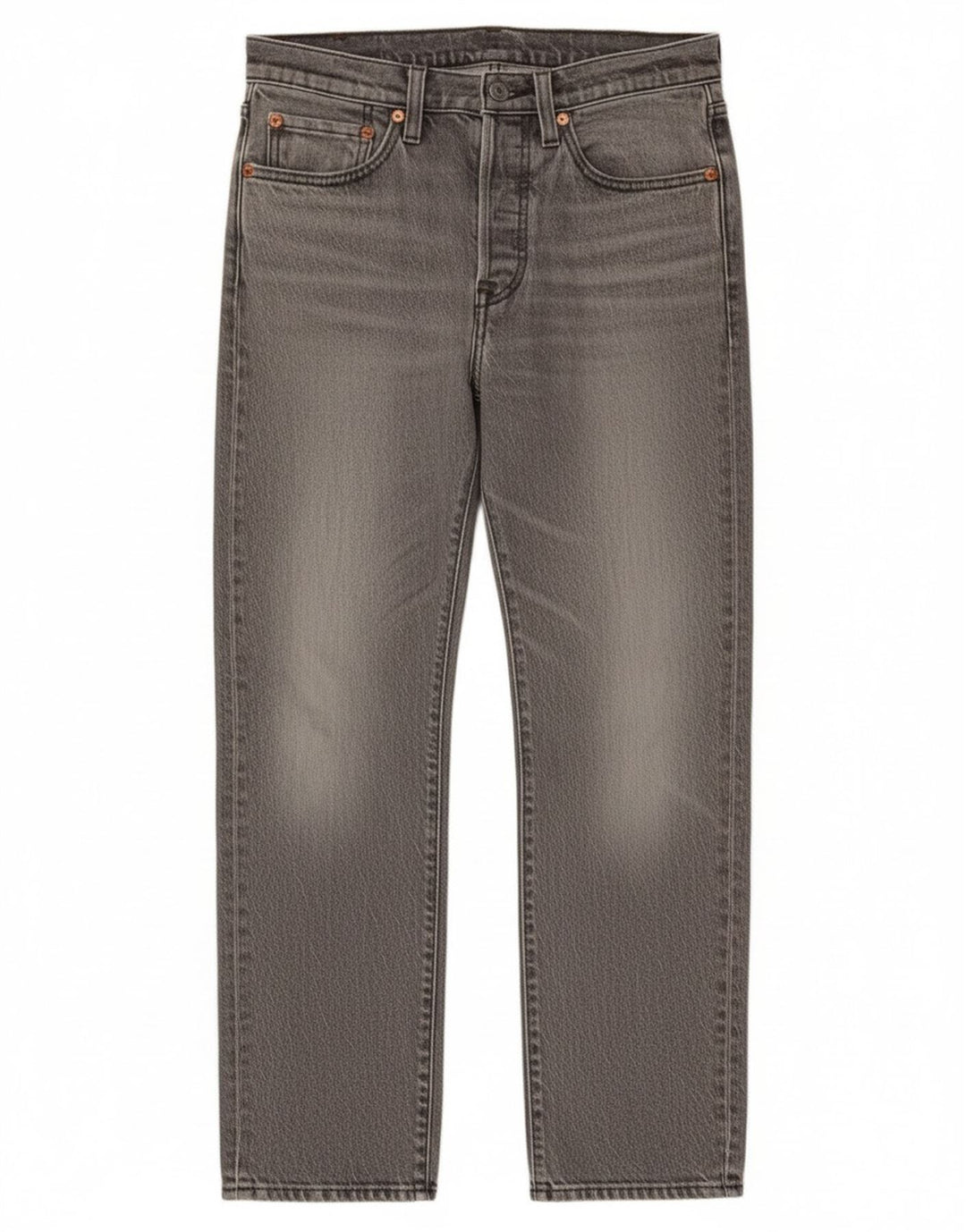 Jeans feminino Levi's 501 Straight W27 L28 algodão cinza