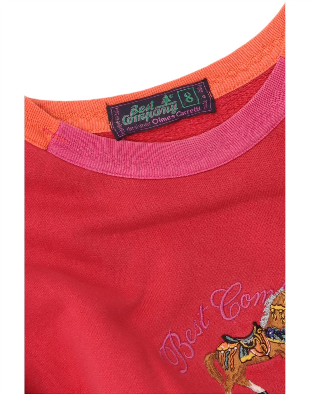 BEST COMPANY Suéter feminino oversized com estampa gráfica Reino Unido 8 pequeno vermelho