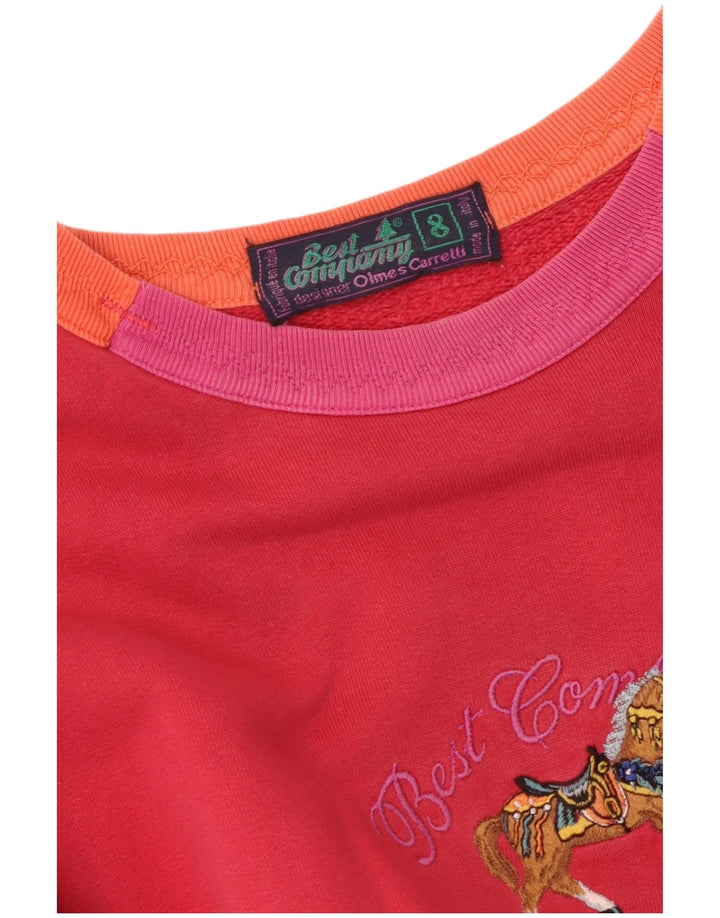 BEST COMPANY Suéter feminino oversized com estampa gráfica Reino Unido 8 pequeno vermelho