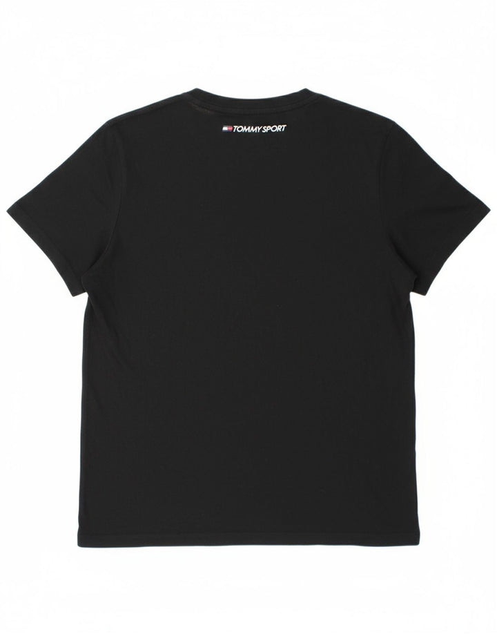 Camiseta masculina TOMMY HILFIGER de algodão preto médio