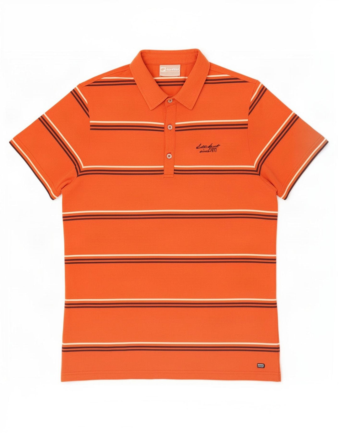 Camisa polo masculina Lotto grande listrada laranja