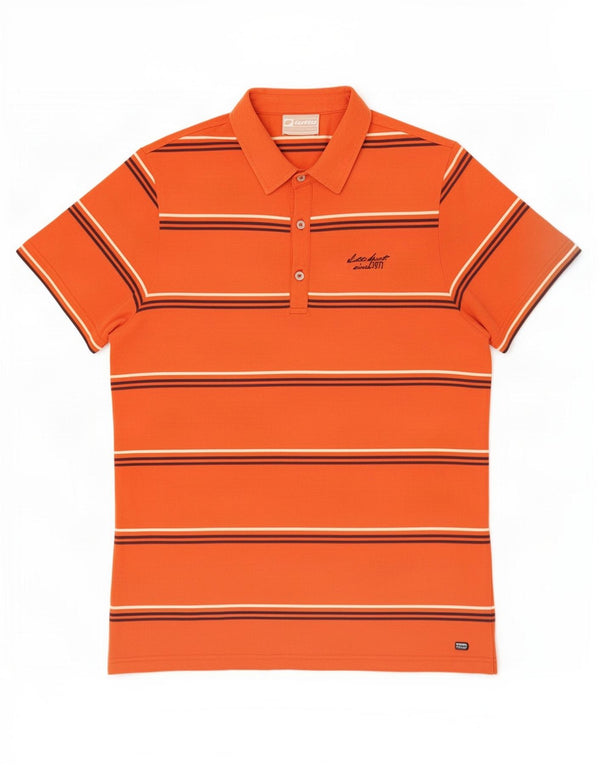Camisa polo masculina Lotto grande listrada laranja
