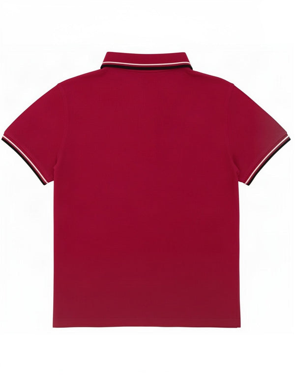 Camisa polo masculina Lotto média listrada rosa