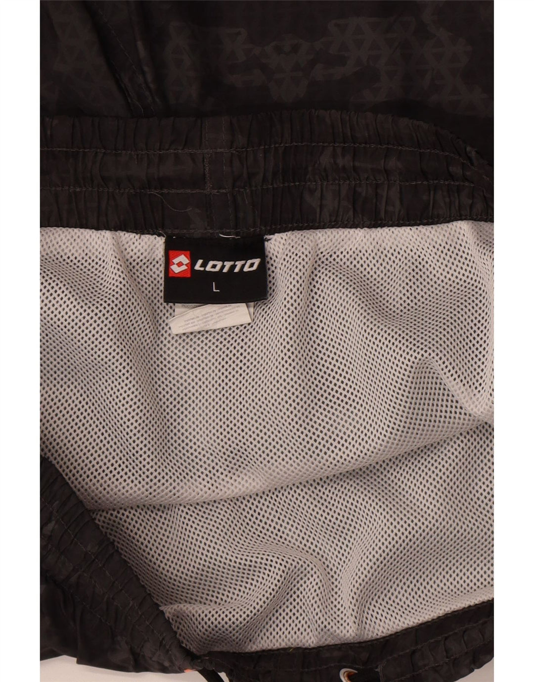 Lotto Mens Natação Shorts Grande Poliéster Geométrico Preto