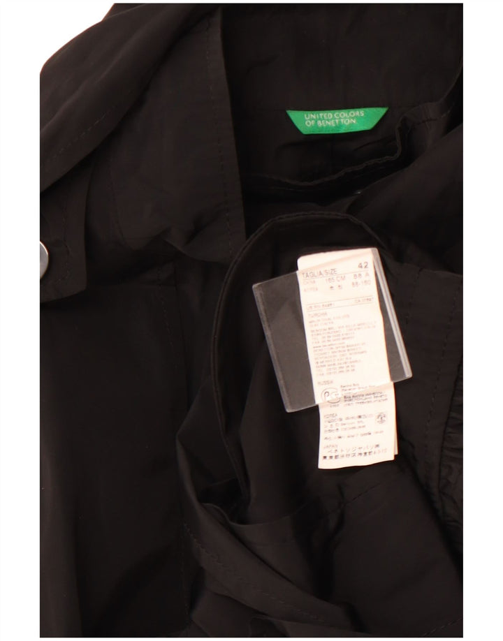 Trench coat feminino com capuz BENETTON IT 42 poliéster preto médio