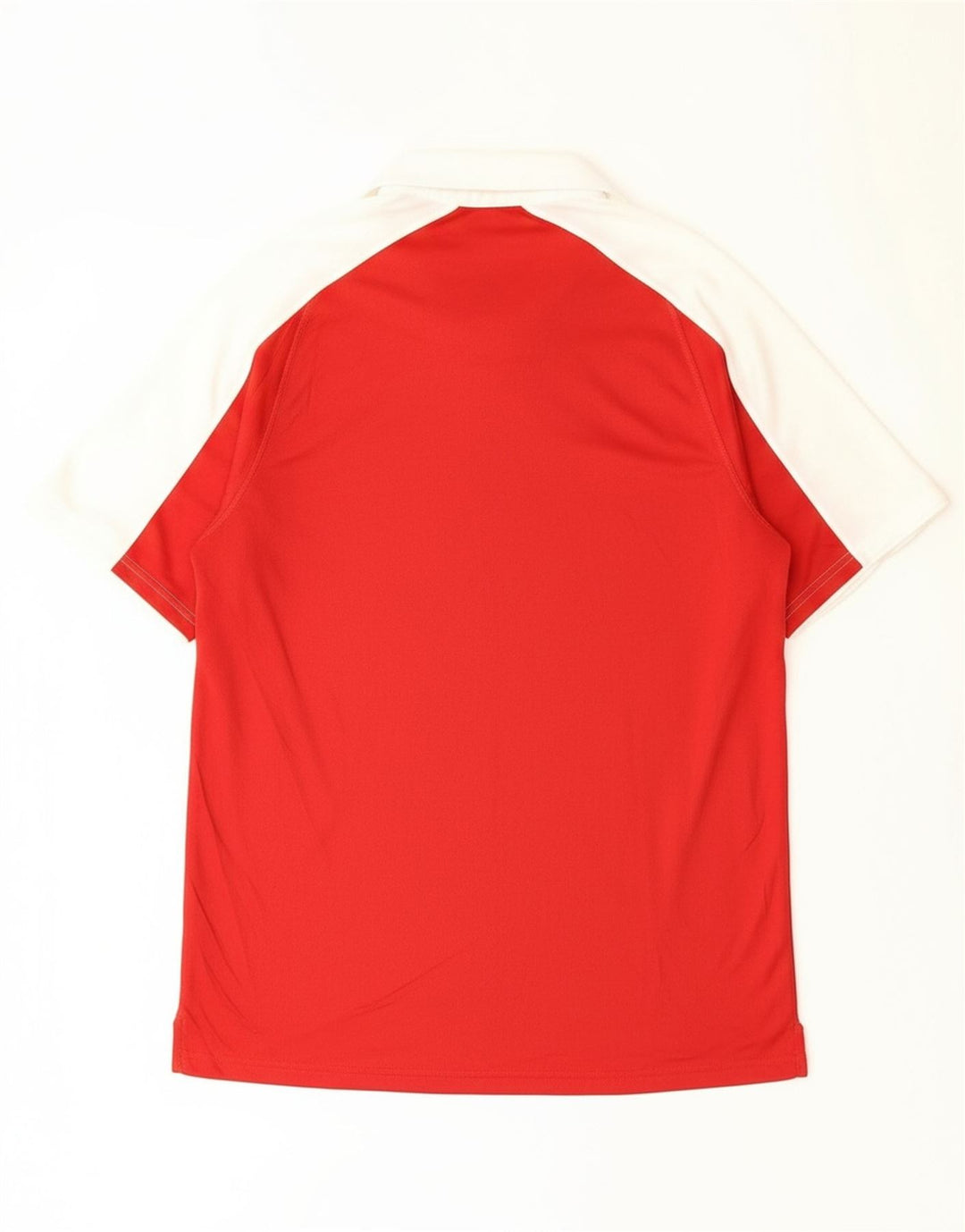 ADIDAS Mens Polo Shirt Medium Red Colourblock Poliéster