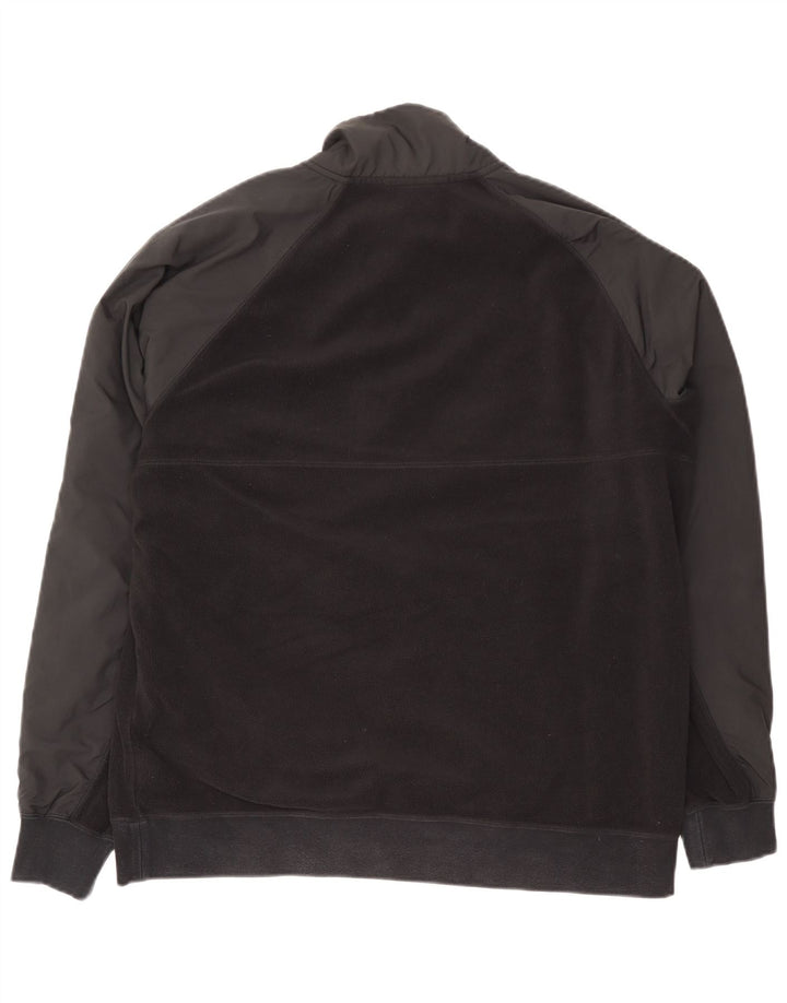 Suéter de lã masculino Nike com zíper e gola grande em poliéster colorblock preto