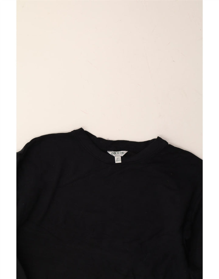 ORVIS Womens Sweatshirt Jumper UK 14 Medium Black Modal Vintage Orvis and Second-Hand Orvis from Messina Hembry 