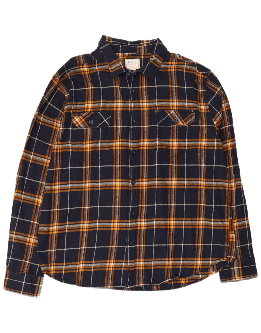 Camisa masculina de flanela Mountain Warehouse XL azul marinho xadrez algodão
